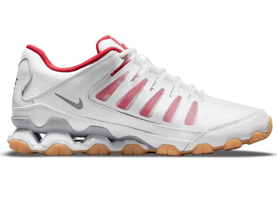 NIKE 621716 REAX 8 TR MESH TRAINING RUNNING WHITE/RED SHOE SNEAKERS NIB MEN'S