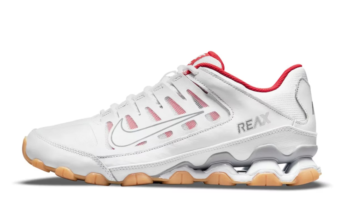 NIKE 621716 REAX 8 TR MESH TRAINING RUNNING WHITE/RED SHOE SNEAKERS NIB MEN'S