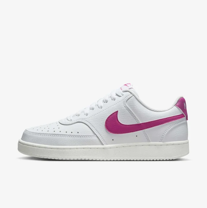 NIKE DH3158 201 COURT VISION LO NN WHITE/FUCHSIA SHOE SNEAKERS NIB WOMEN'S