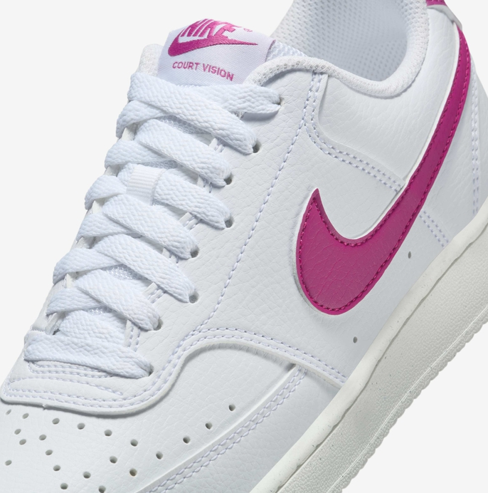 NIKE DH3158 201 COURT VISION LO NN WHITE/FUCHSIA SHOE SNEAKERS NIB WOMEN'S
