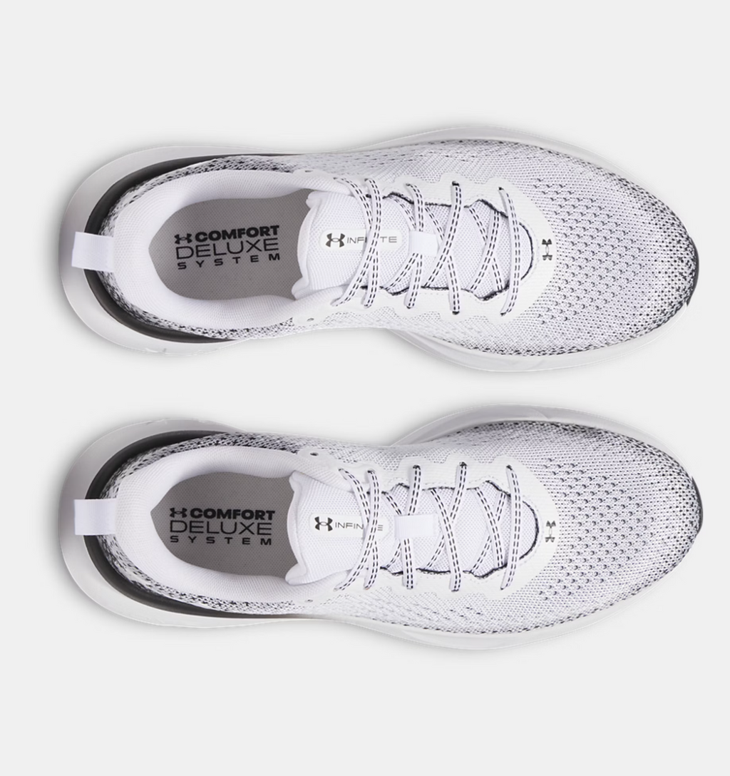 UNDER ARMOUR 3027523 109 UA INFINITE WHITE/GREY/BLACK SNEAKERS SHOES NIB MEN'S