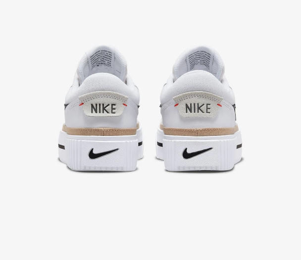 NIKE DM7590 100 COURT LEGACY LIFT WHITE/BLACK/ORANGE SHOE SNEAKERS NIB WOMEN'S